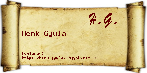 Henk Gyula névjegykártya